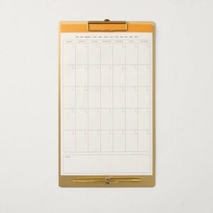 9"x15" Brass Clipboard Calendar Undated – Hearth & Hand Magnolia